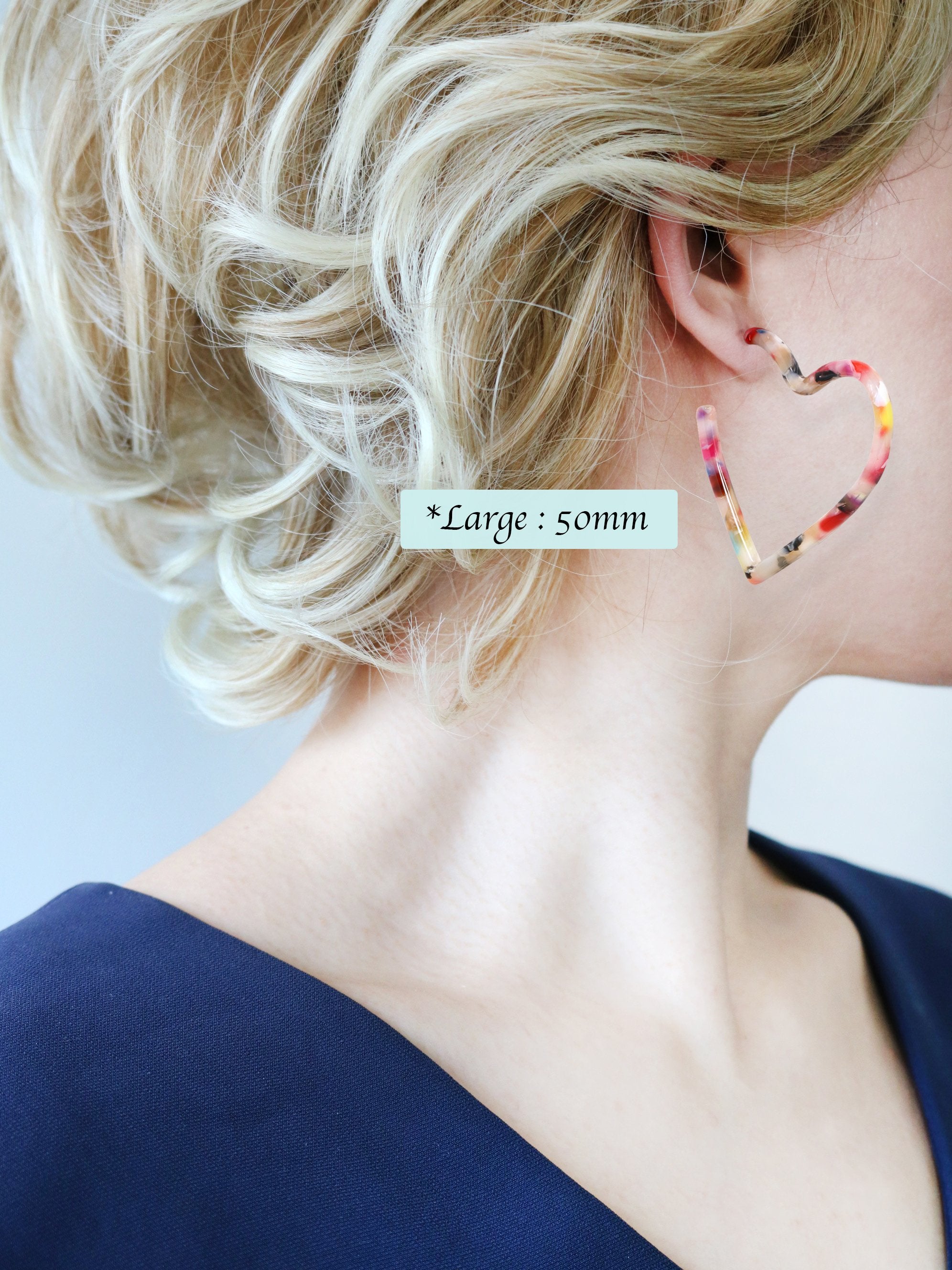 Heart Resin Hoop Earring - Bauble Sky