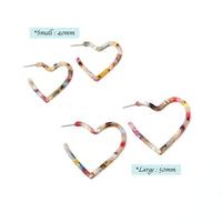 Heart Resin Hoop Earring - Bauble Sky