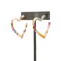 Heart Resin Hoop Earring - Bauble Sky