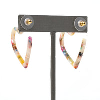 Heart Resin Hoop Earring - Bauble Sky