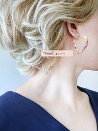 Heart Resin Hoop Earring - Bauble Sky
