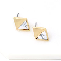 Semi-Precious Stone Modern Stud - Bauble Sky