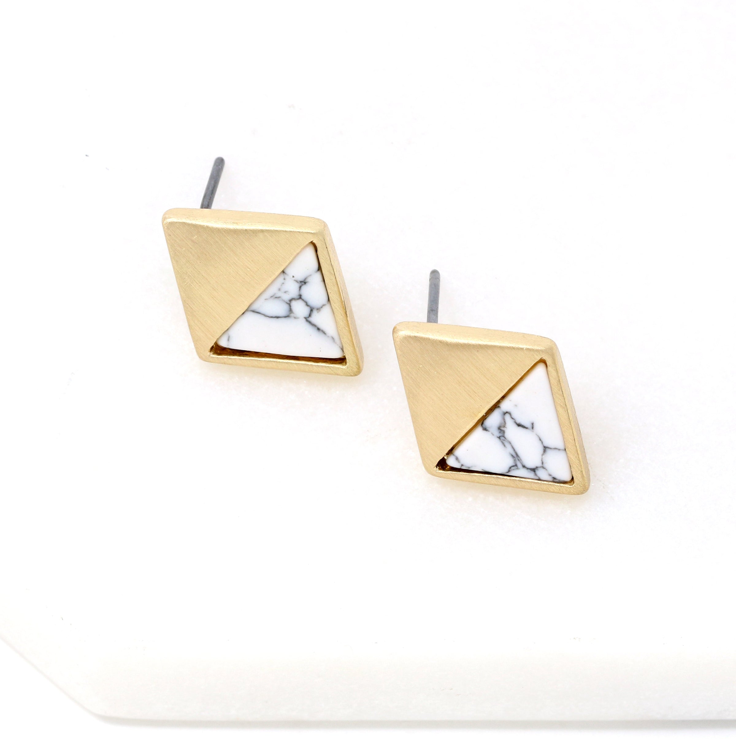 Semi-Precious Stone Modern Stud - Bauble Sky