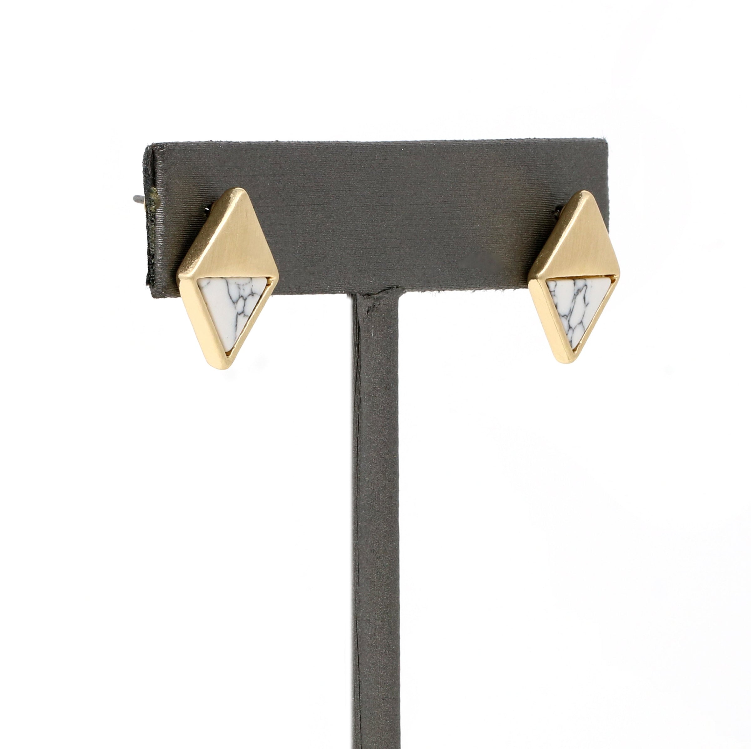 Semi-Precious Stone Modern Stud - Bauble Sky