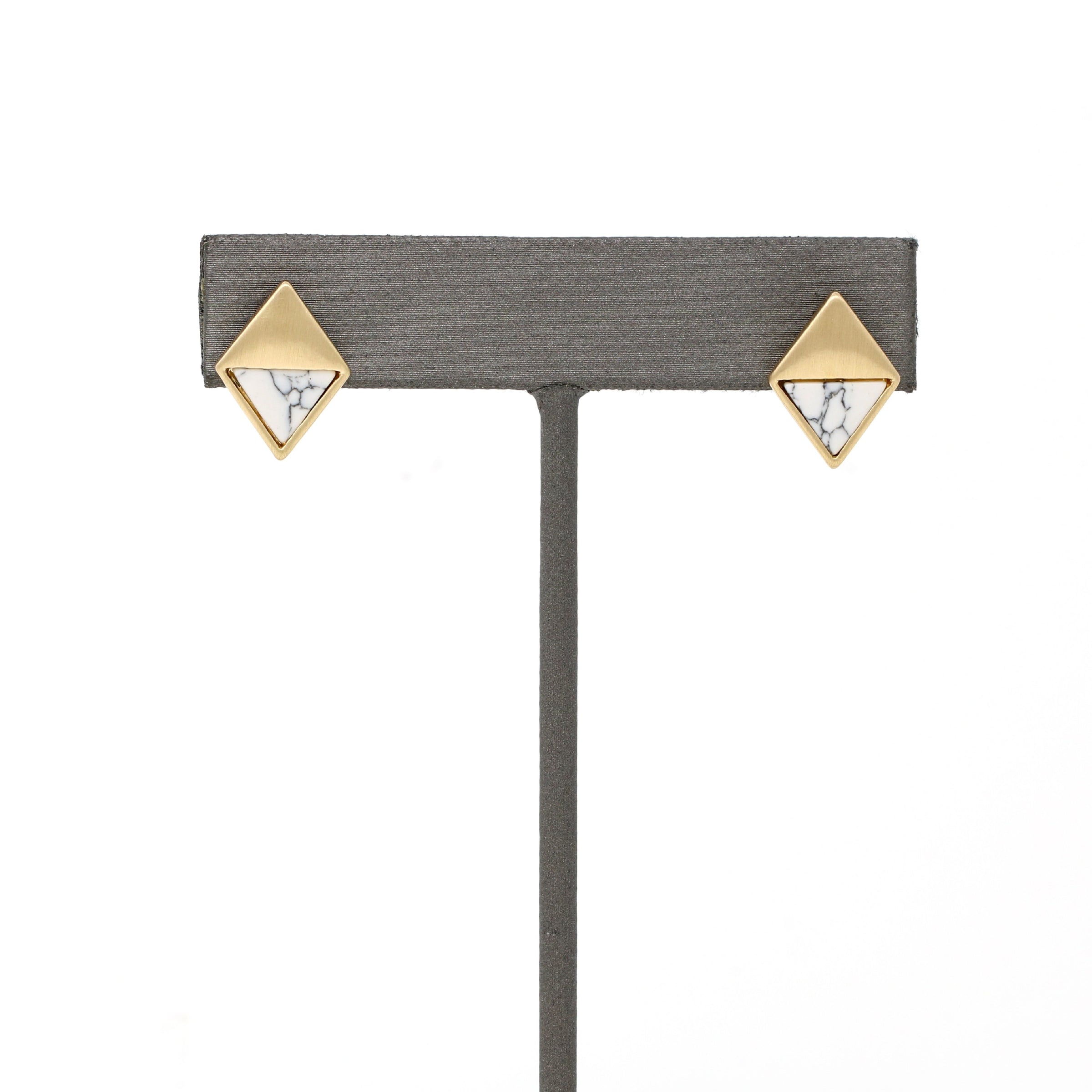 Semi-Precious Stone Modern Stud - Bauble Sky