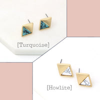 Semi-Precious Stone Modern Stud - Bauble Sky