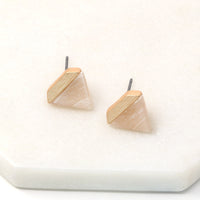 Small Hexagon Stone Stud - Bauble Sky