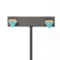 Small Hexagon Stone Stud - Bauble Sky