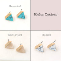 Small Hexagon Stone Stud - Bauble Sky