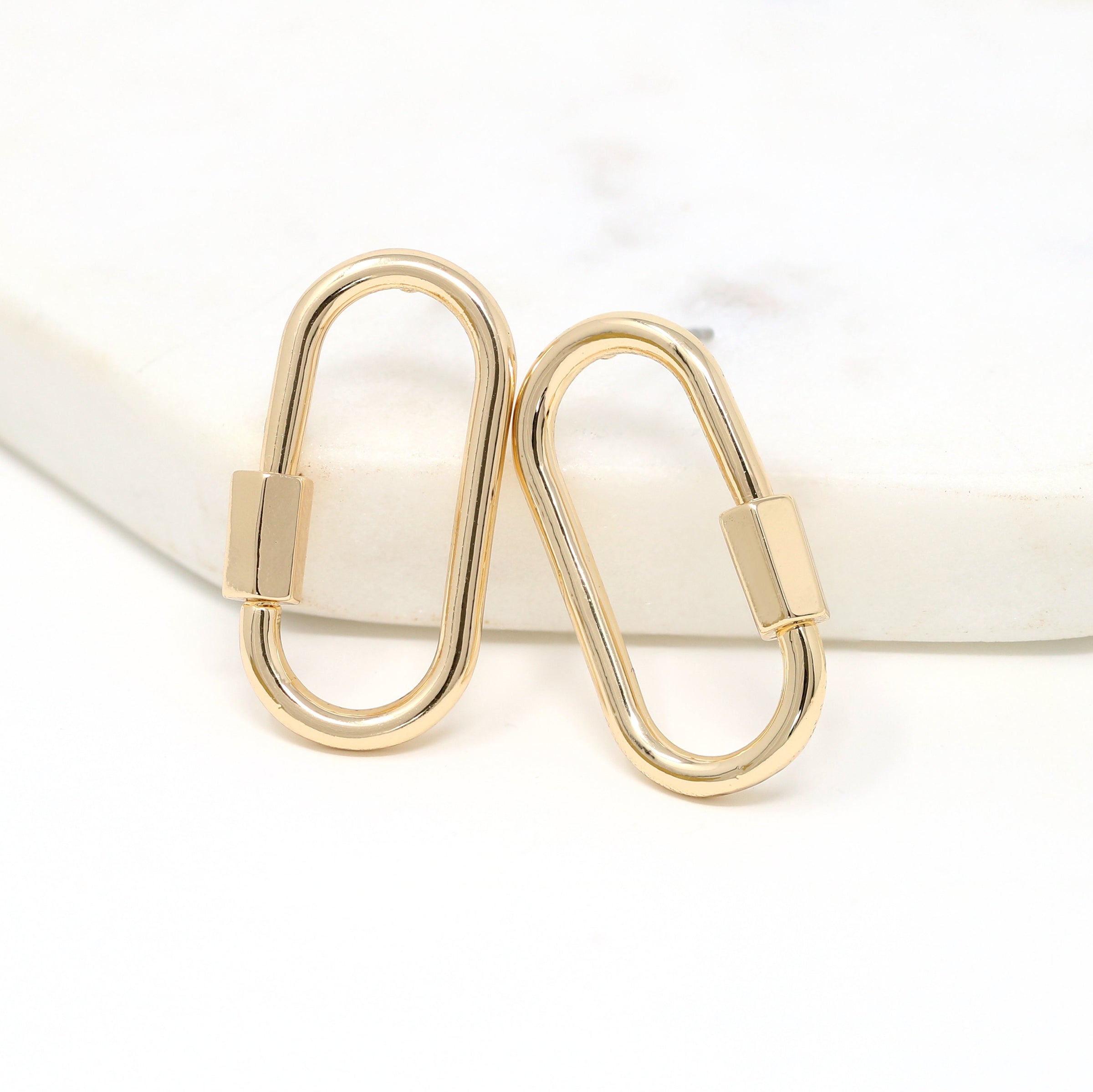 Carabiner Lock Stud Earring - Bauble Sky