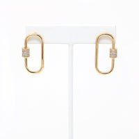 Pave Carabiner Lock Stud Earring - Bauble Sky