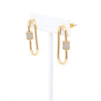 Pave Carabiner Lock Stud Earring - Bauble Sky