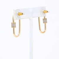 Pave Carabiner Lock Stud Earring - Bauble Sky