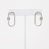 Pave Carabiner Lock Stud Earring - Bauble Sky