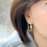 Pave Carabiner Lock Stud Earring - Bauble Sky