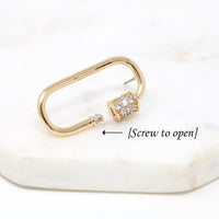 Pave Carabiner Earring - Bauble Sky