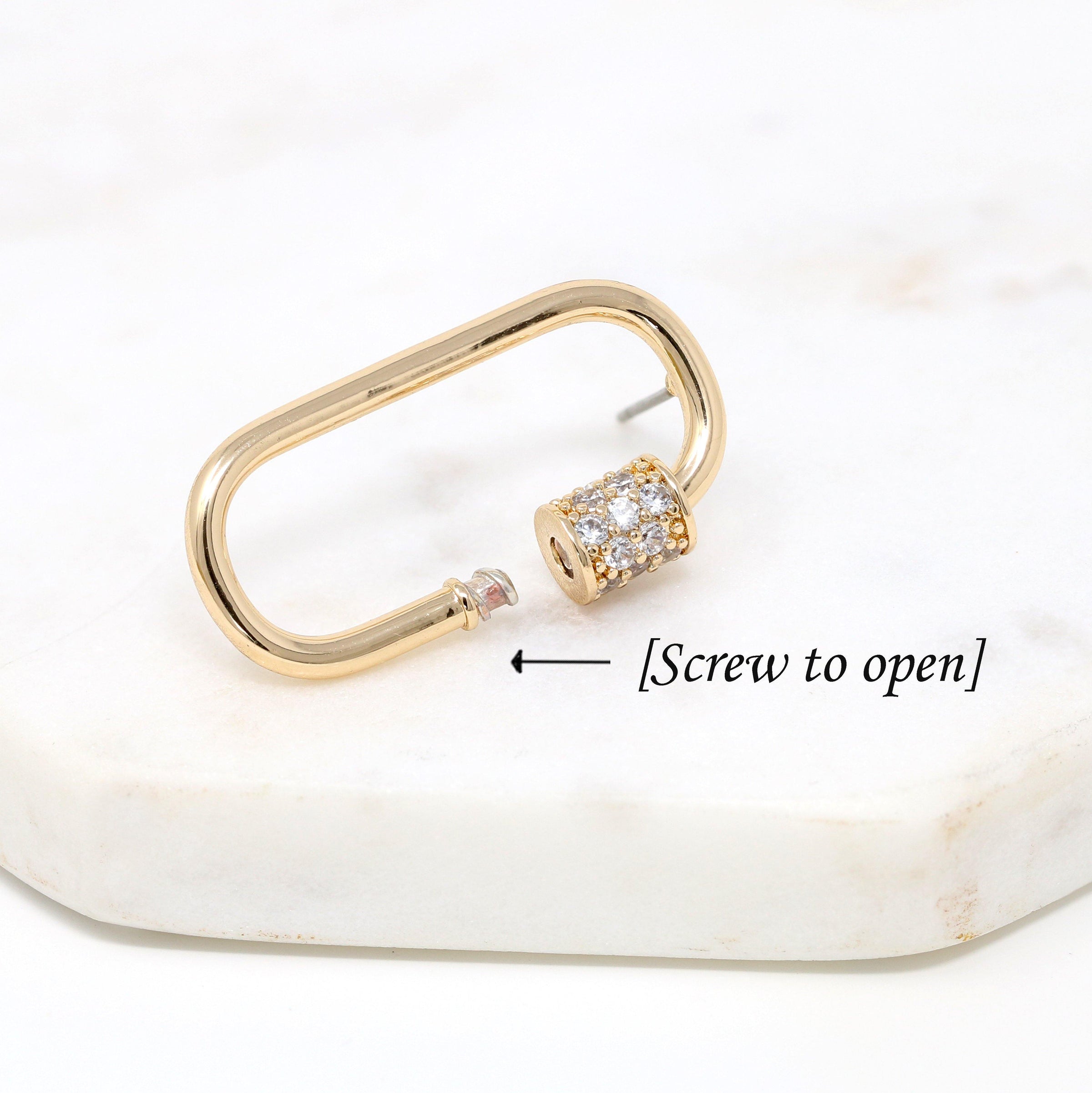 Pave Carabiner Earring - Bauble Sky