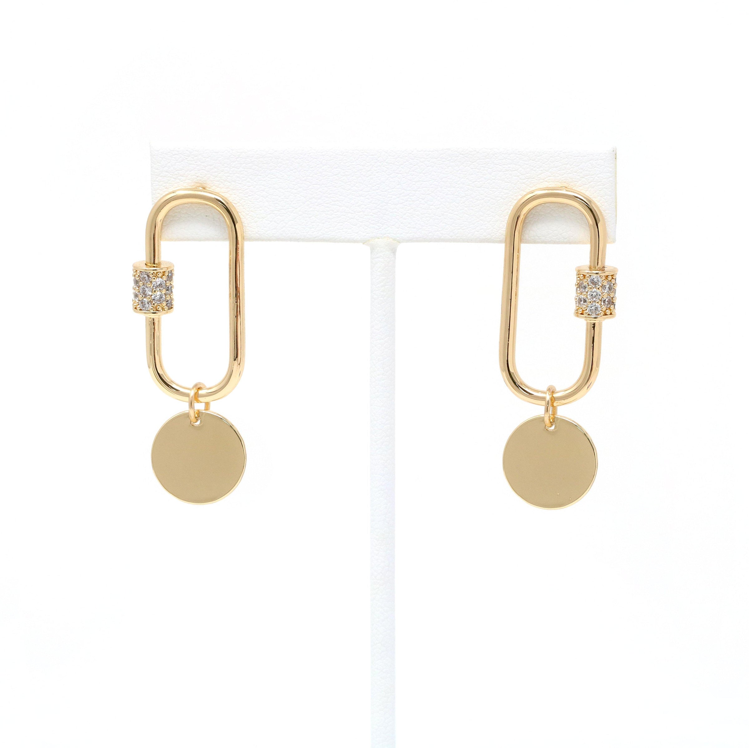 Pave Carabiner Earring - Bauble Sky