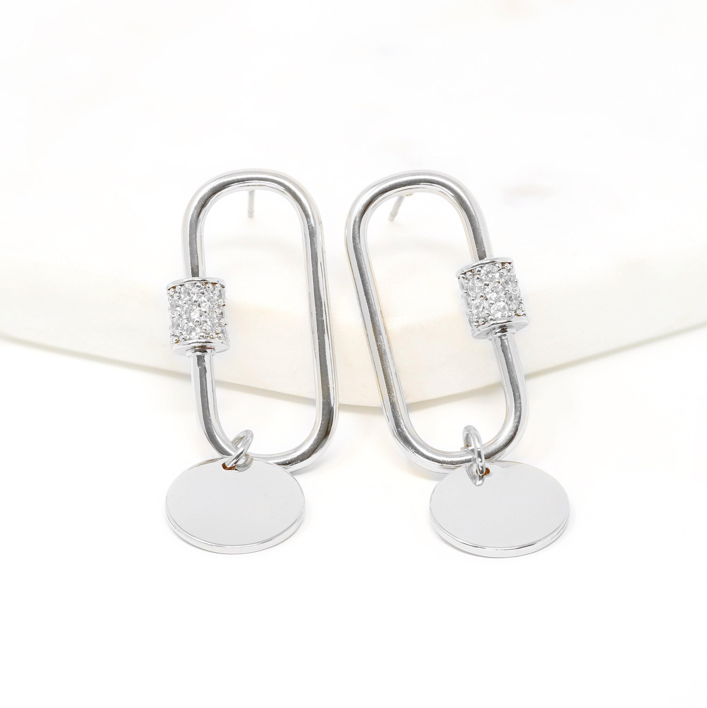 Pave Carabiner Earring - Bauble Sky