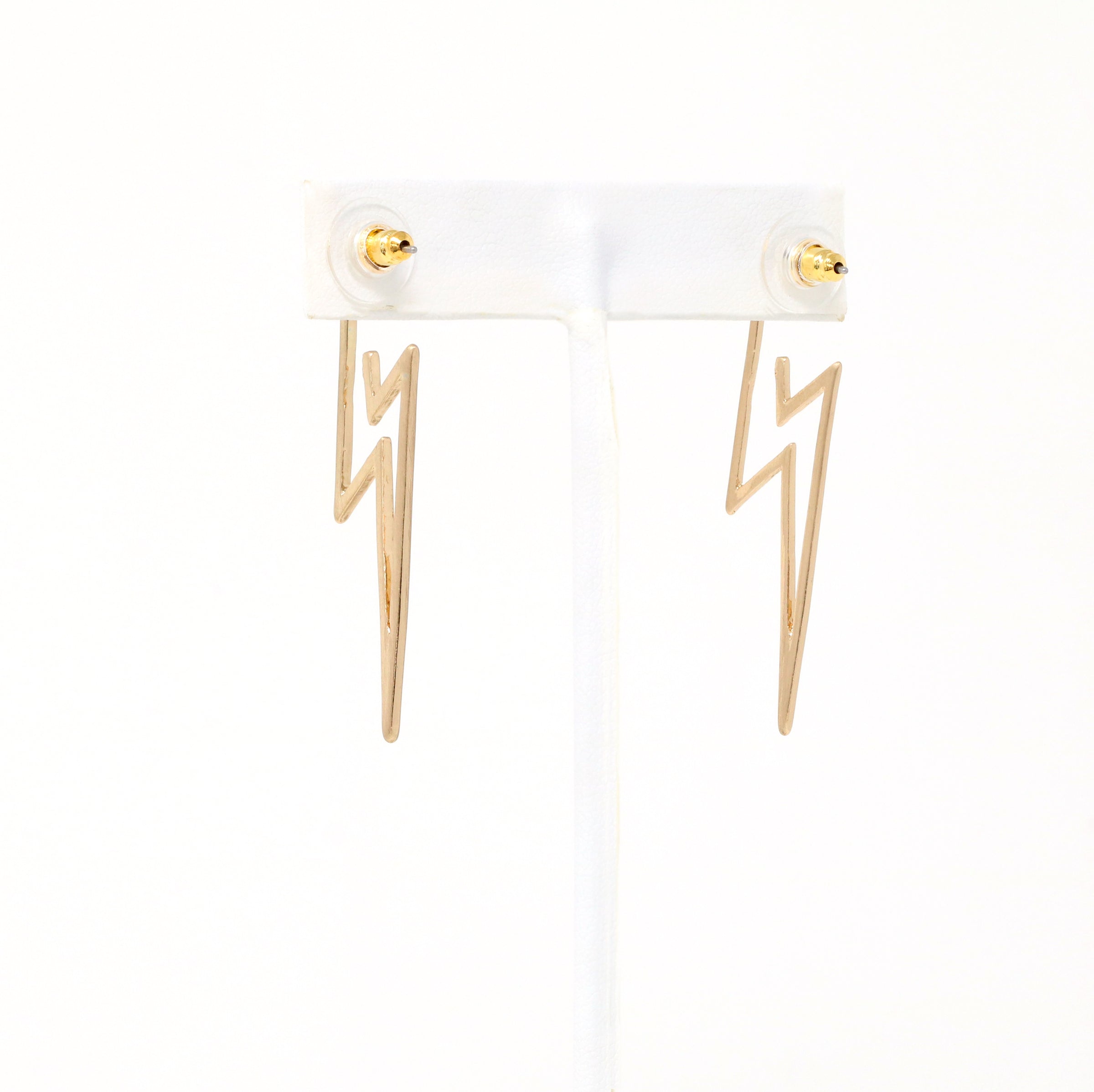 Lightning Bolt Modern Hoop Earrings