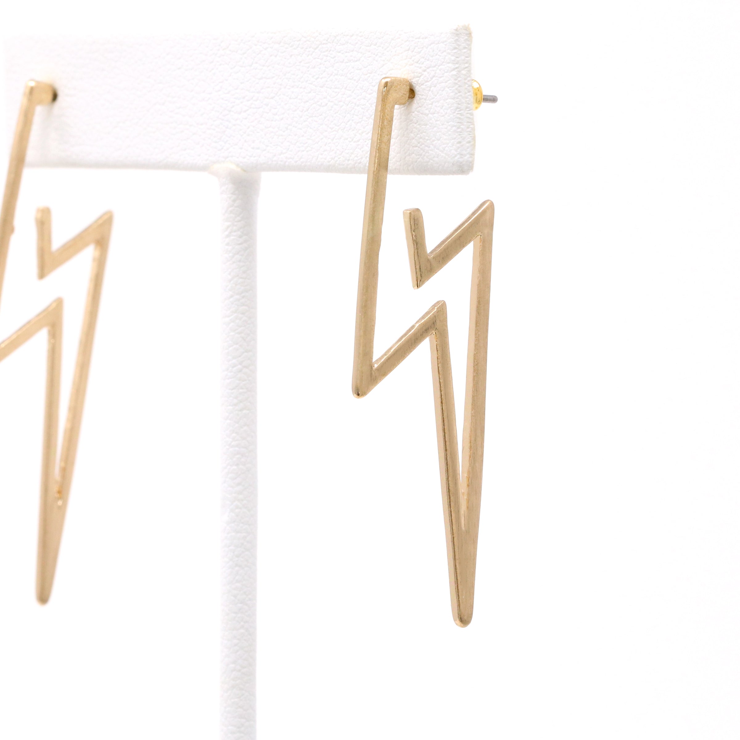 Lightning Bolt Modern Hoop Earrings