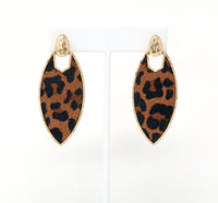 Leopard Print Leather Earrings
