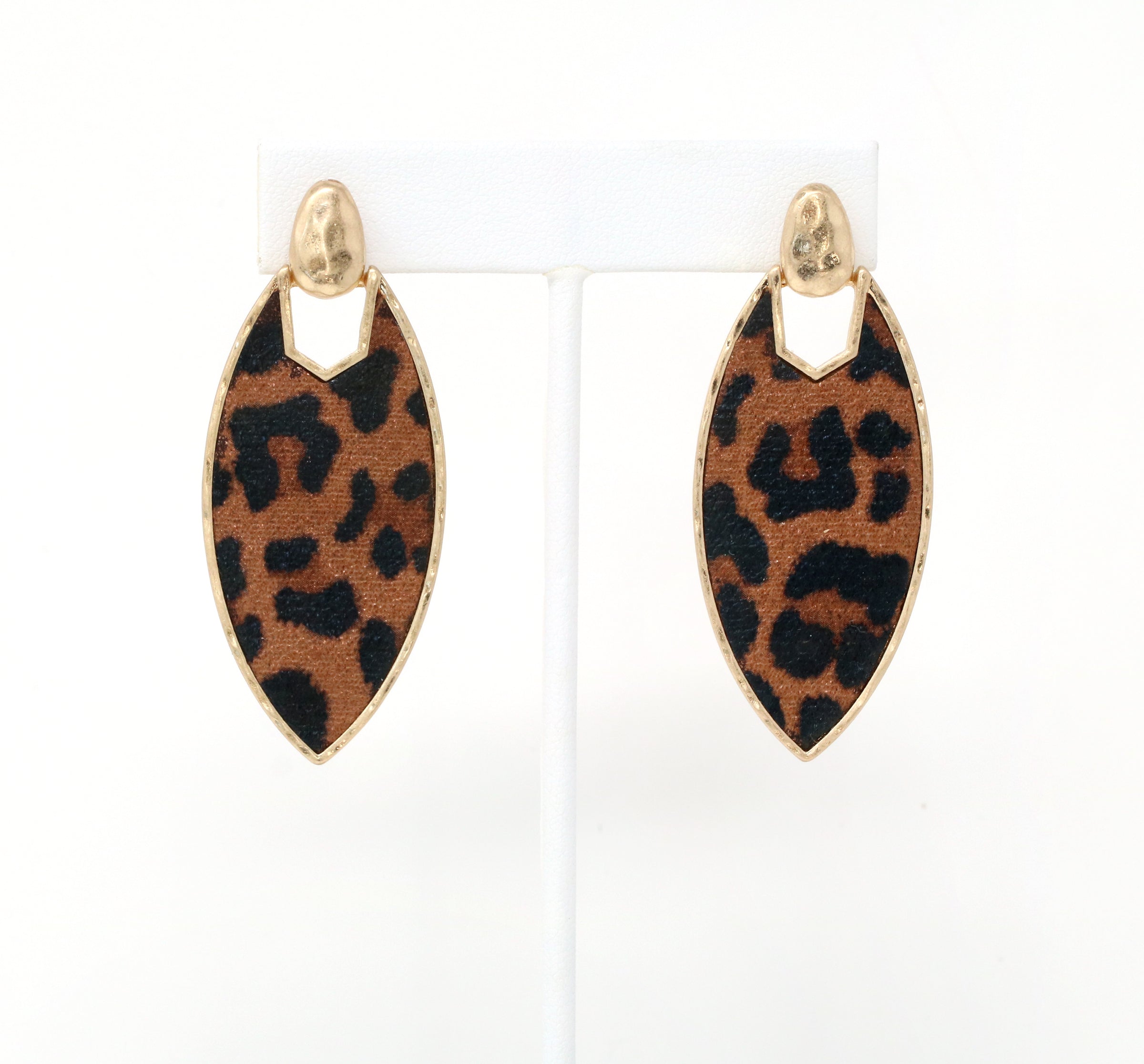 Leopard Print Leather Earrings