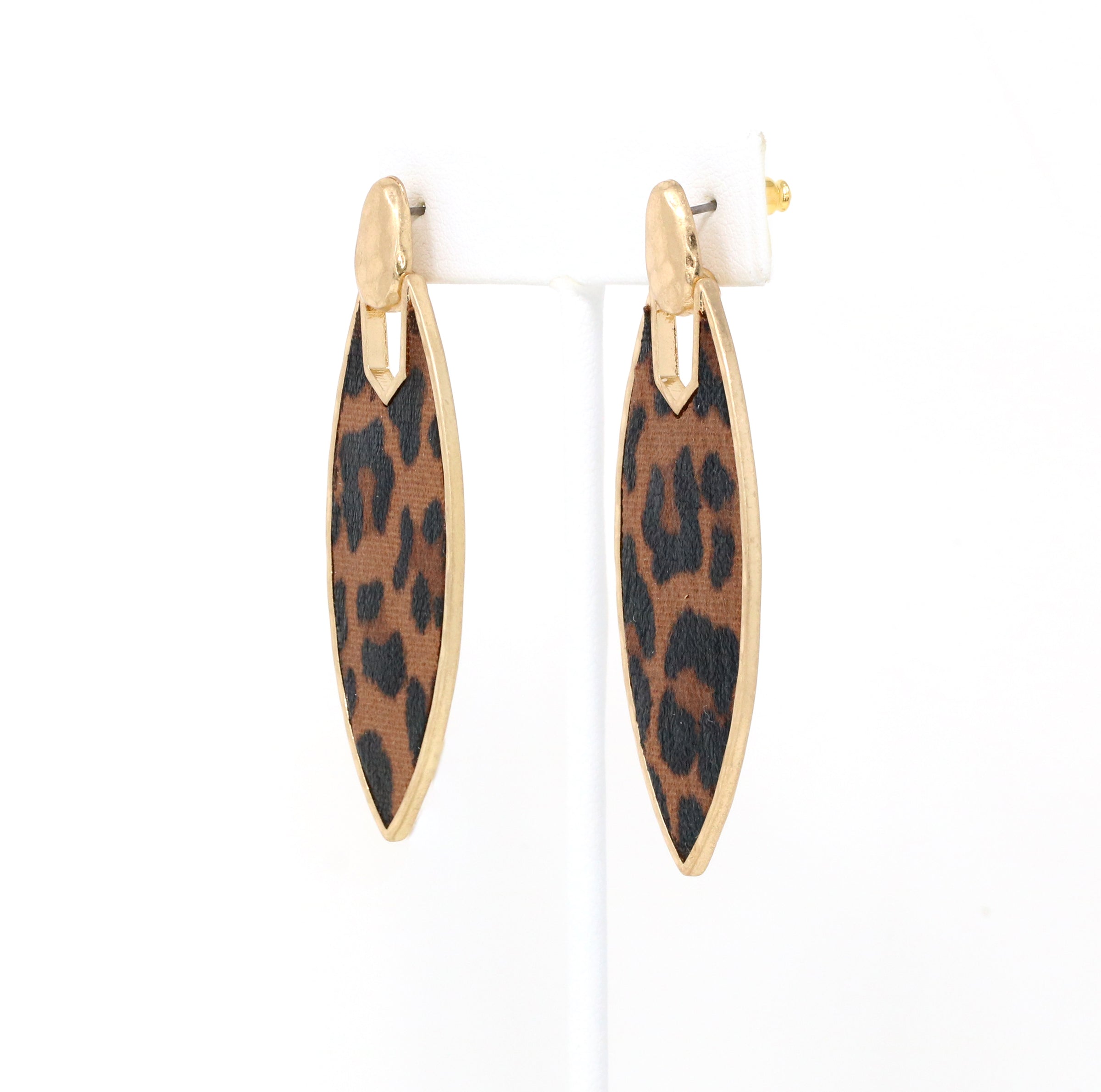 Leopard Print Leather Earrings