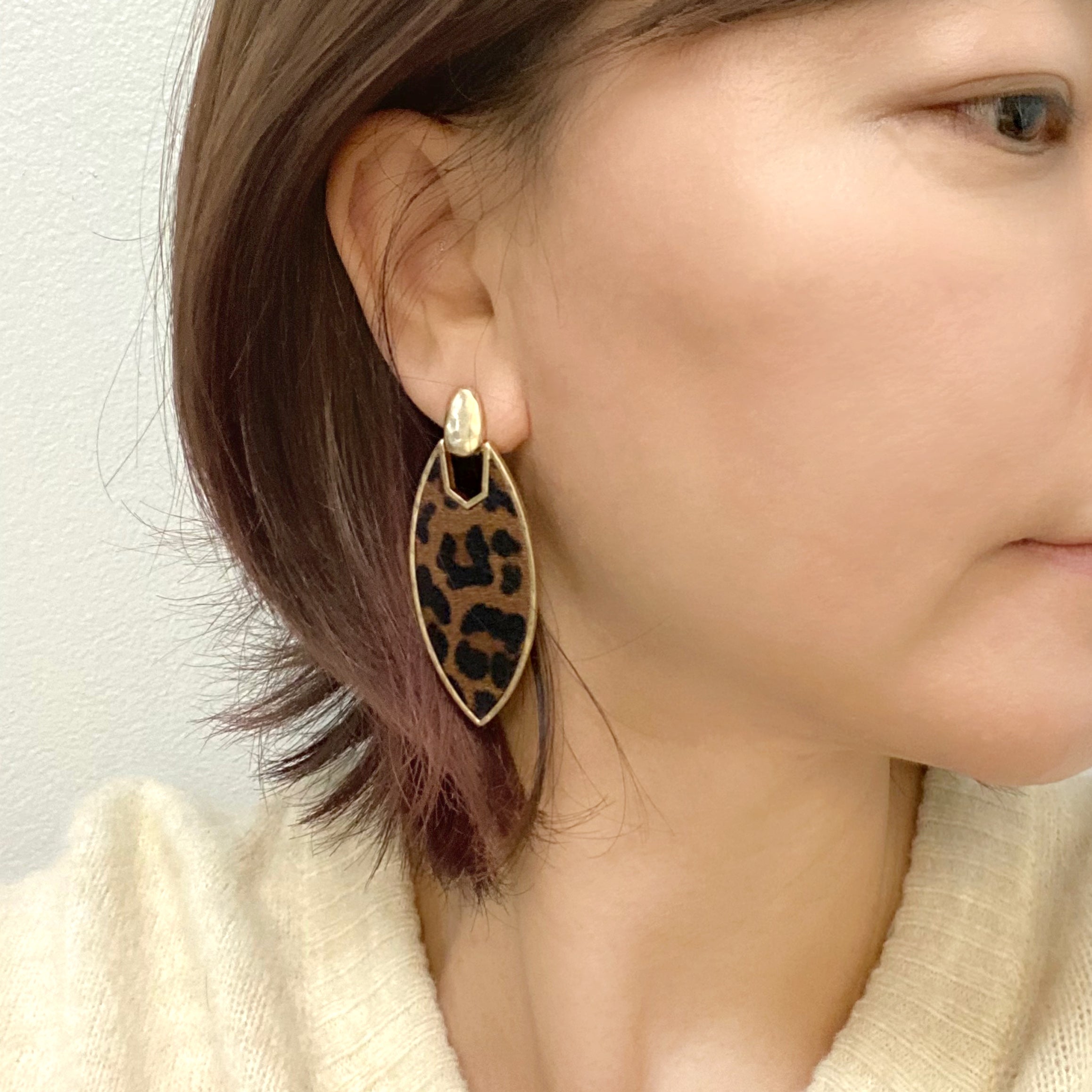 Leopard Print Leather Earrings