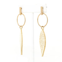 Wooden Leaf Dangle Earrings