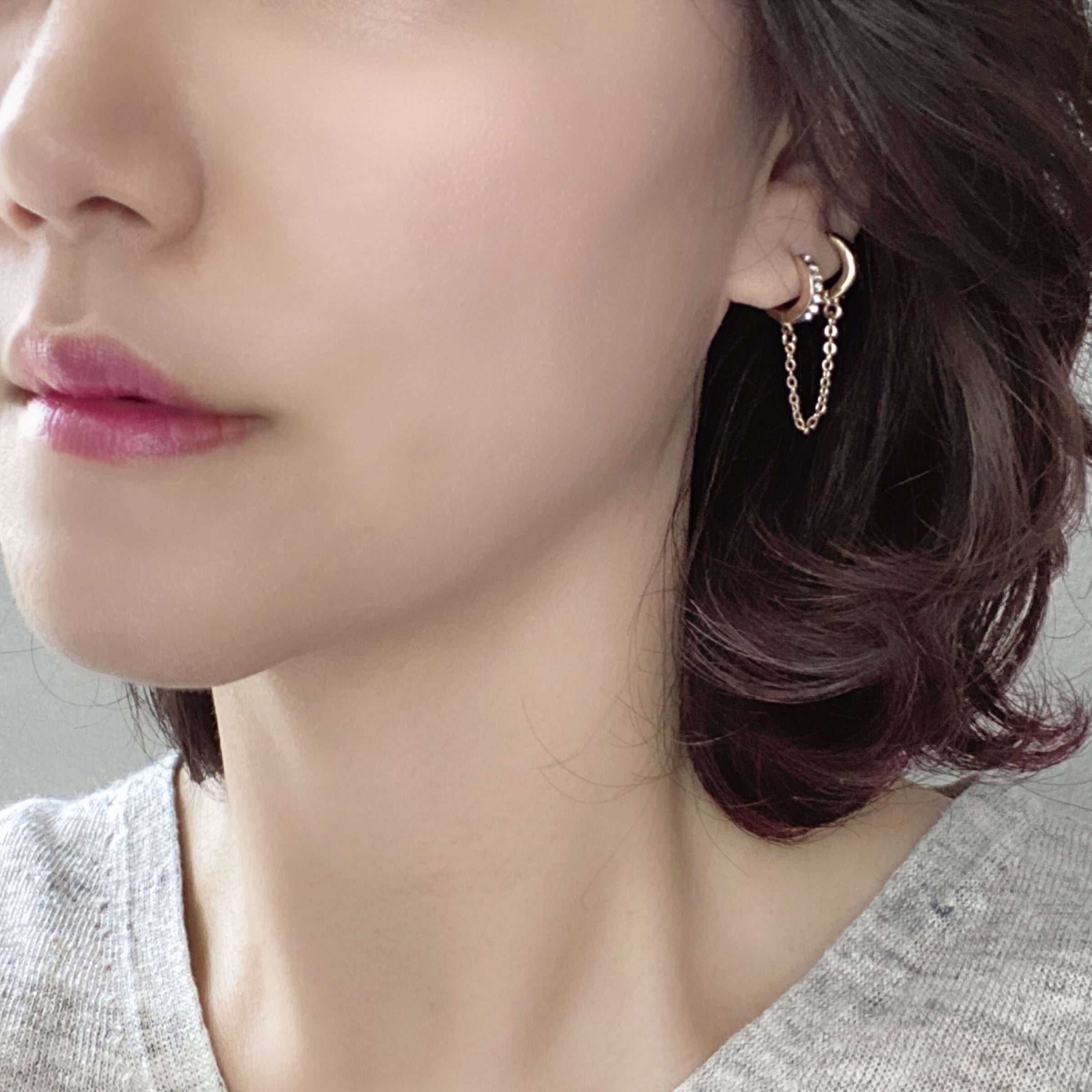 Paved Loop Earplug Earrings