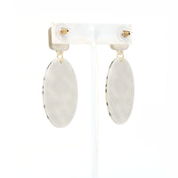 Leopard Print Oval Resin Drop Earrings