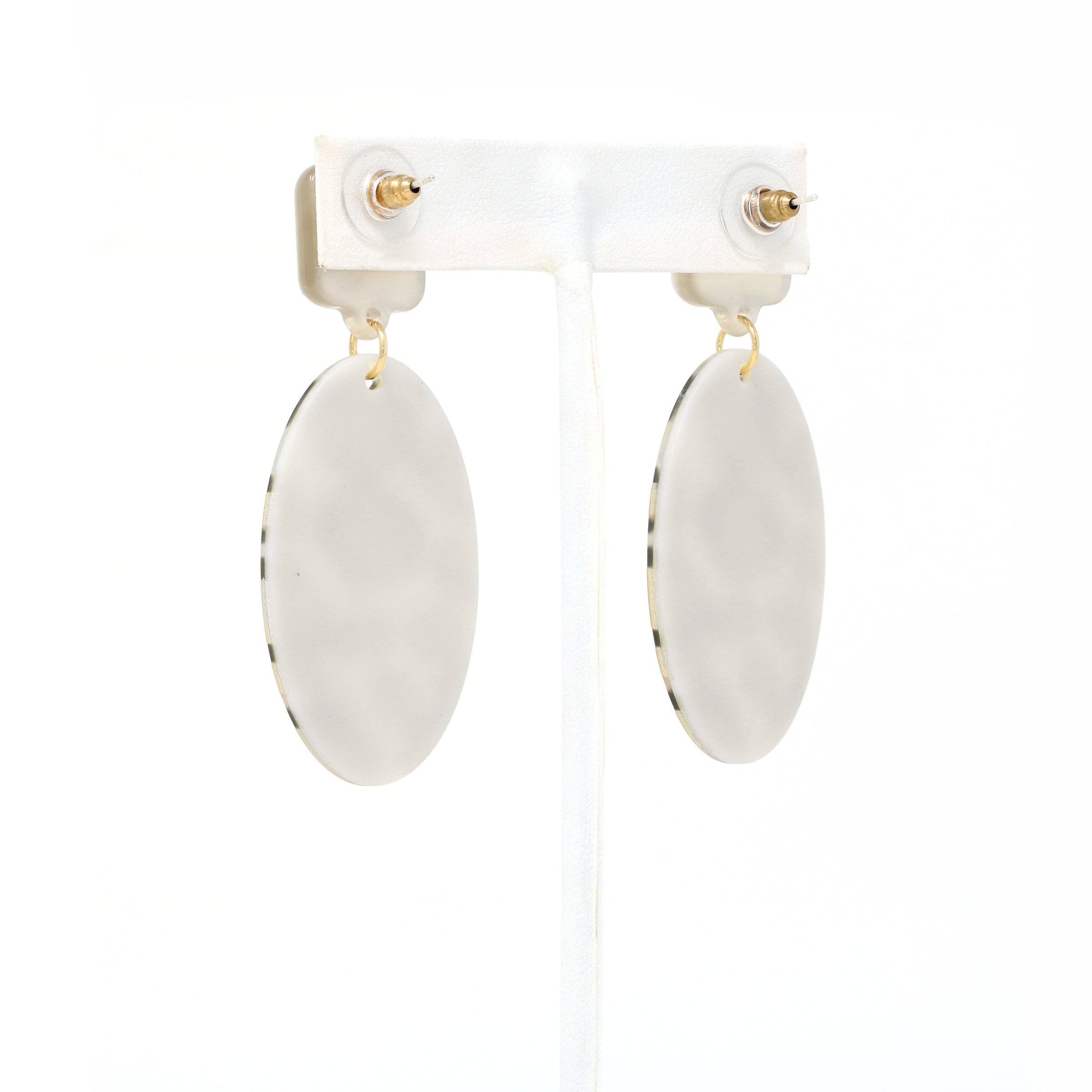 Leopard Print Oval Resin Drop Earrings