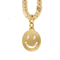 Oval Huggie Earring with Smiley Face