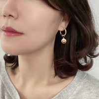 Twist Huggie Earring with Smiley Face