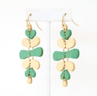 Wooden Leaf Dangle Earrings