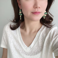Wooden Leaf Dangle Earrings