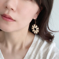 Wooden Floral Dangle Earrings