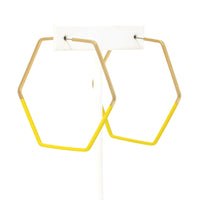 Colored Hexagon Hoop Earrings