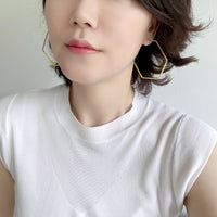 Colored Hexagon Hoop Earrings