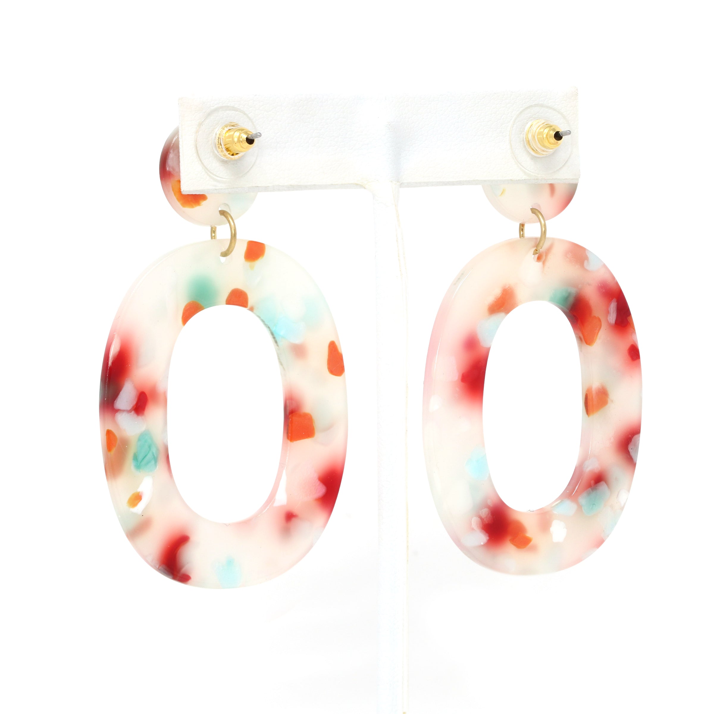Oval Resin Statement Earring