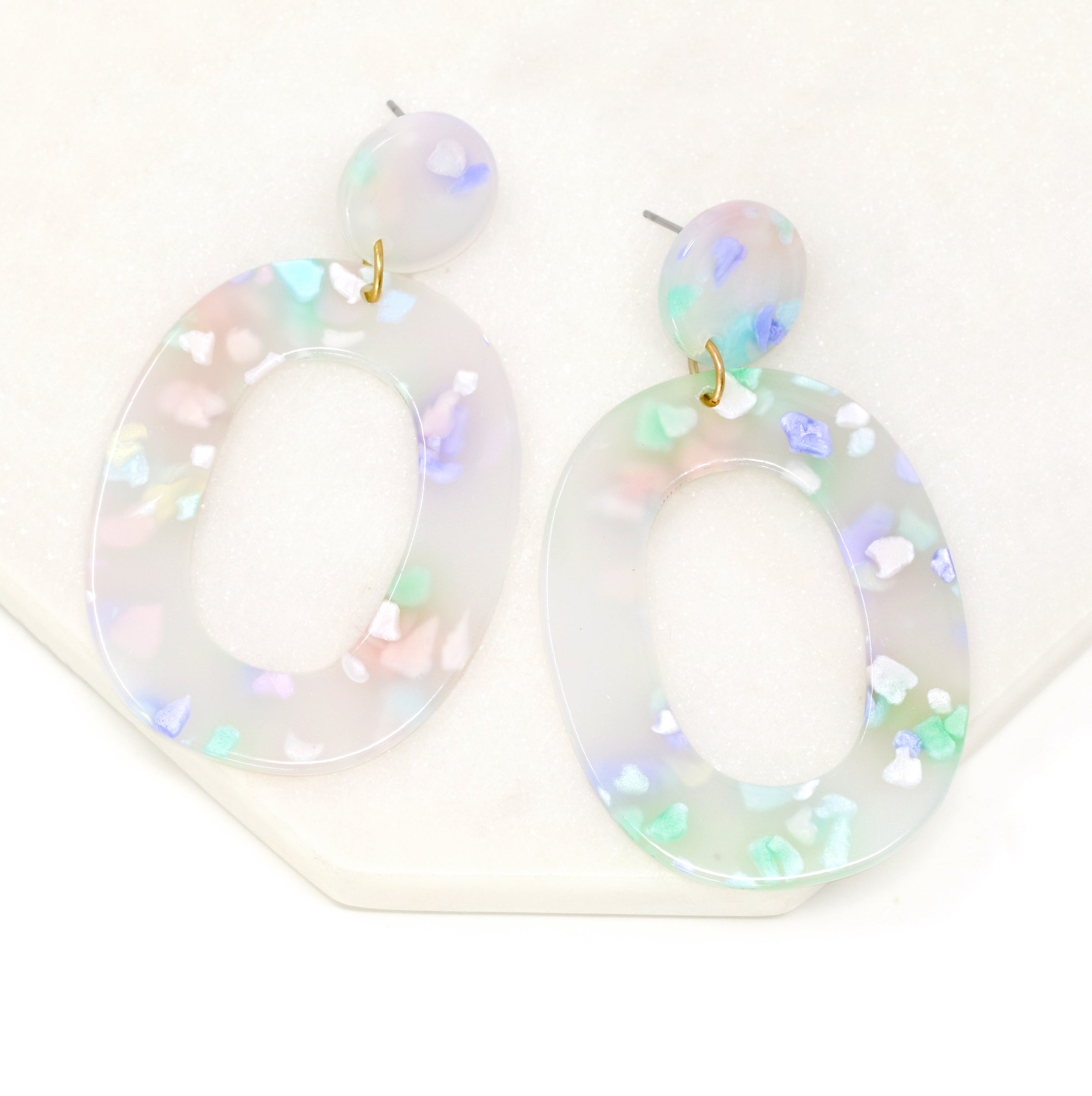 Oval Resin Statement Earring