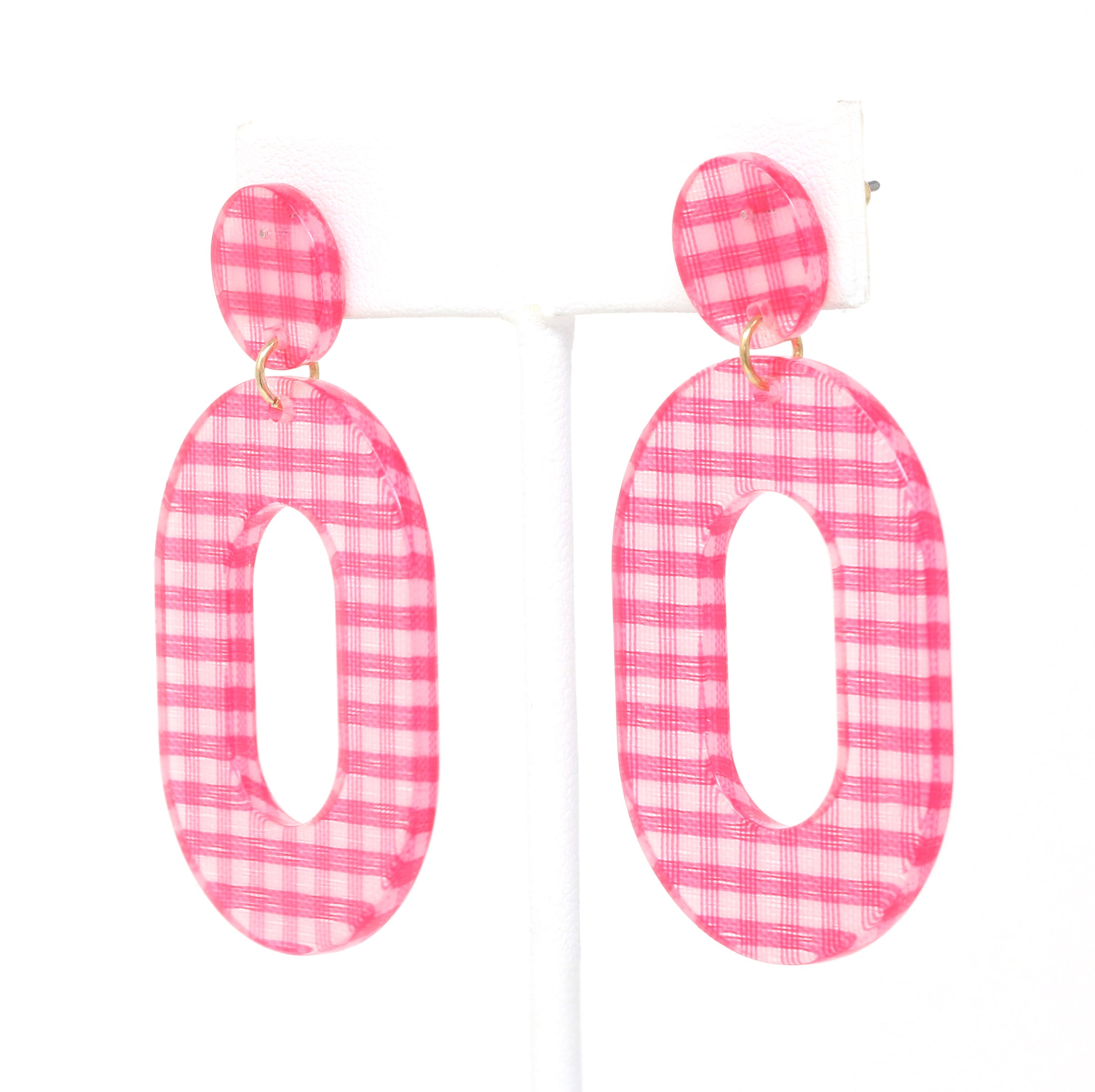 Oval Resin Drop Earrings