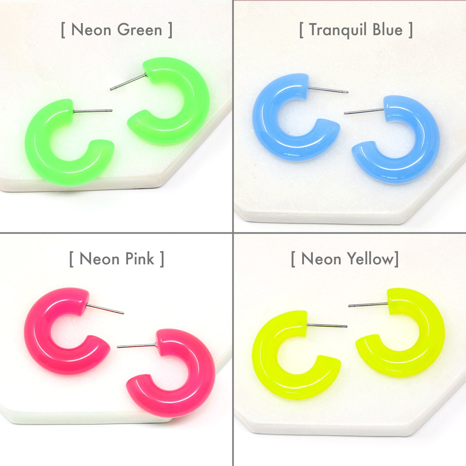 Neon Bold Resin Earrings