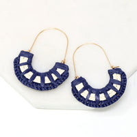 Raffia Crescent Hoop Earrings