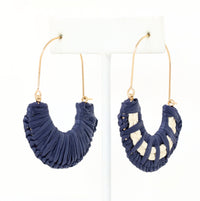 Raffia Crescent Hoop Earrings