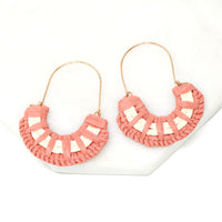 Raffia Crescent Hoop Earrings