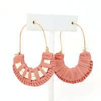 Raffia Crescent Hoop Earrings