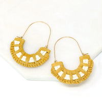 Raffia Crescent Hoop Earrings