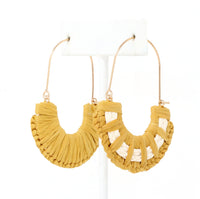 Raffia Crescent Hoop Earrings